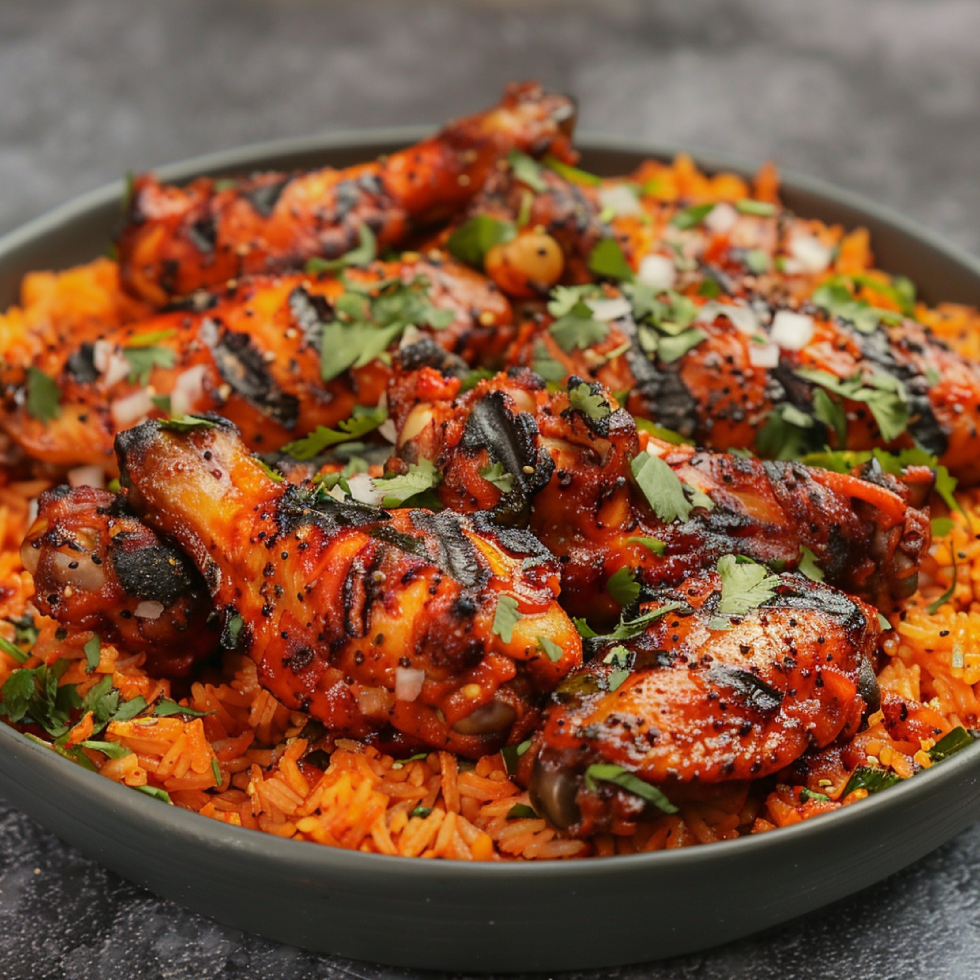 Peri Peri Chicken Wings with Rice